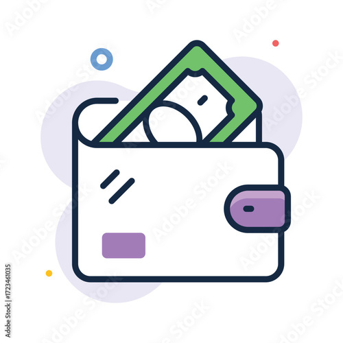 Money storage, finance, and ecommerce transactions, Creative icon of wallet