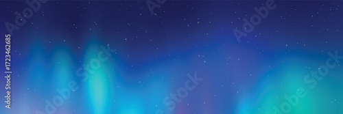 Polar lights, aurora borealis, starry sky, northern landscapes, vector illustration