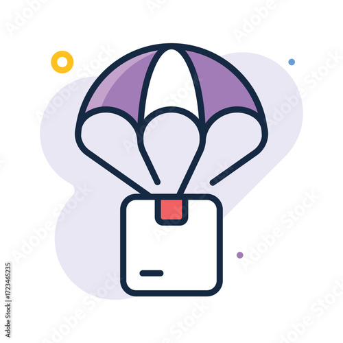 Creatively crafted flat outline style icon of air shipping