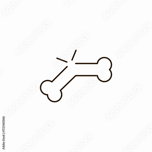 broken bone fracture icon sign vector