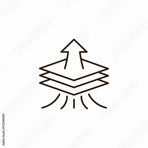breathable fabric layers icon sign vector