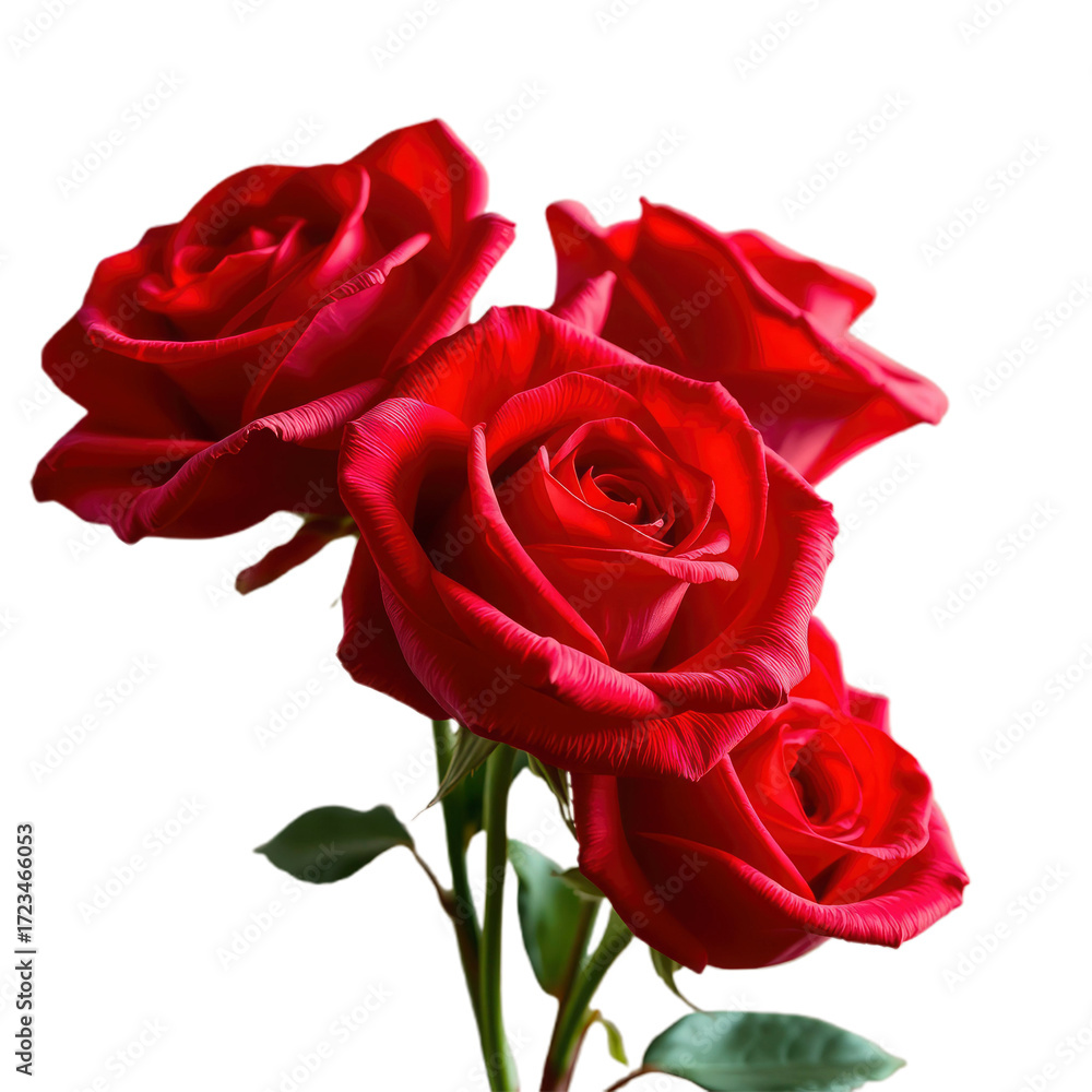 Fototapeta premium red rose with transparent background PNG and JPEG image