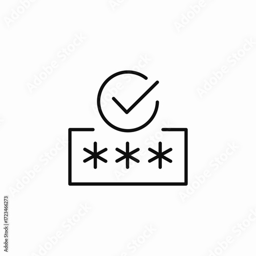 correct password verified icon sign vector