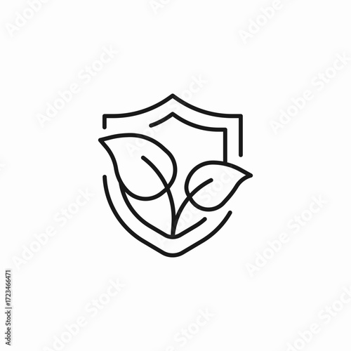 environmental leaf shield icon sign vector