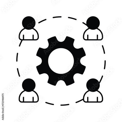 Outsource icon with white background vector stock illustration
