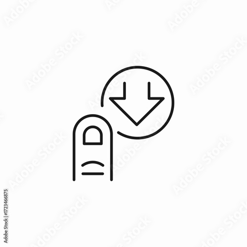 finger with download icon sign vector