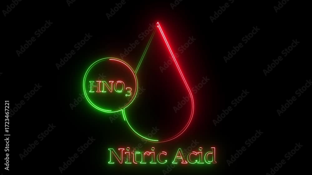 Acid Animation Element Vidéo Stock Nitric acid chemical liquid icon with black background ...