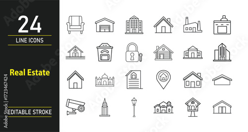 Real Estate Icons Collection for Property Housing and Architecture Design