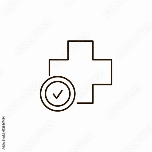 medical cross approved icon sign vector