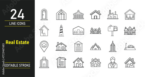 Real Estate Icons Collection for Property Housing and Architecture