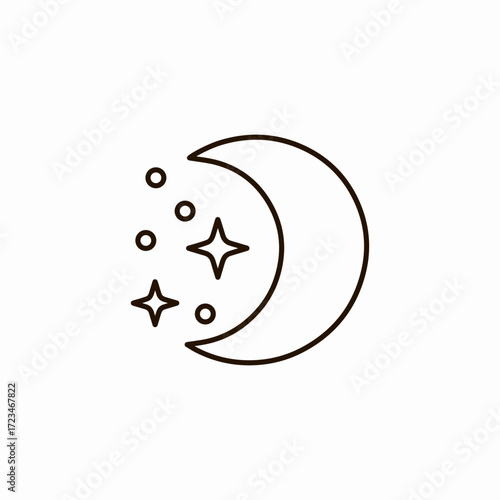 moon and stars icon sign vector