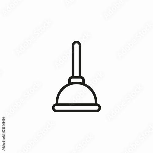 plumber's toilet plunger icon sign vector