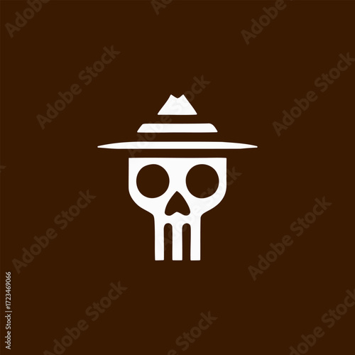 Smokey Bear Skull Icon in Vector Art