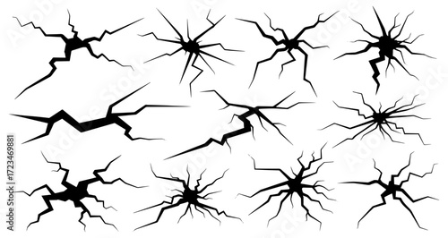 Dynamic crack graphics for dramatic effect and design impact