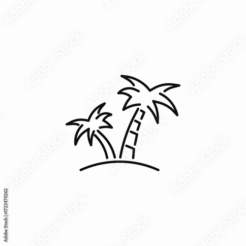 two palm trees icon sign vector