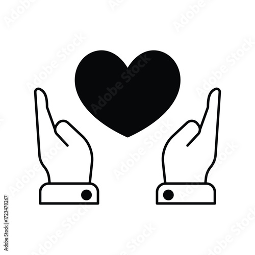 Benevolence icon with white background vector stock illustration