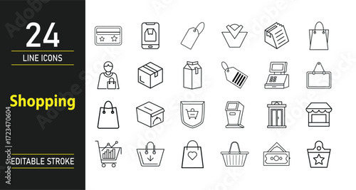 Shopping Icons Collection for Online Store Retail and Ecommerce