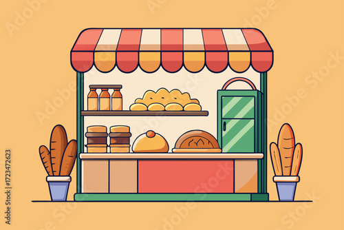 Bakery Shop with Bread and Pastries