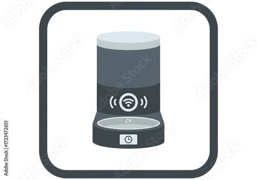  Minimal icon of a smart pet feeder — no background, no shadow PNG
