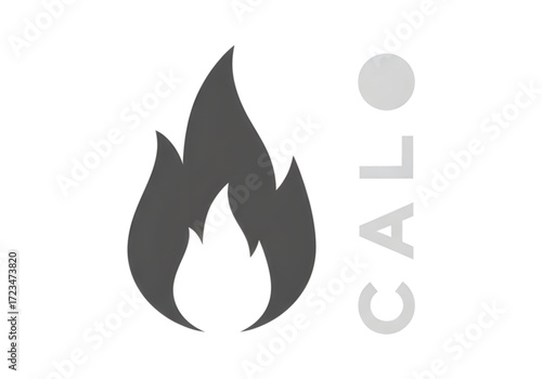 Minimal icon of a flame and calories icon — no background, no shadow PNG
