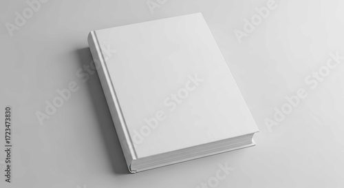 Blank book mockup on light grey background
