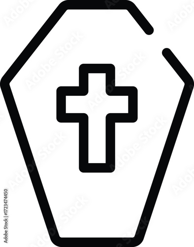 a coffin icon with a cross
