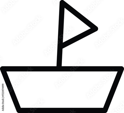 a sailing boat icon with a mast