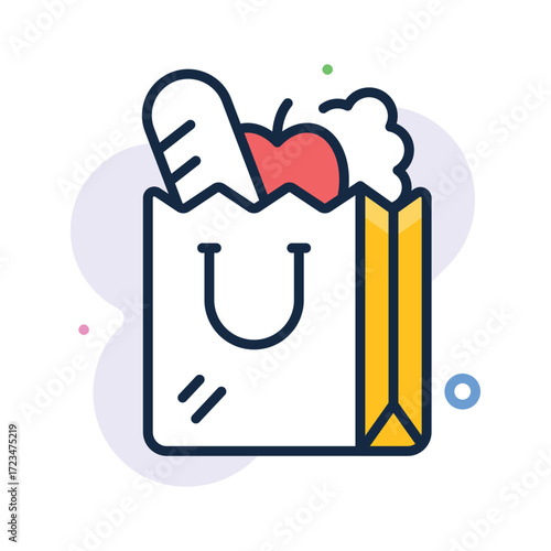 Groceries icon representing food, retail, and ecommerce product shopping