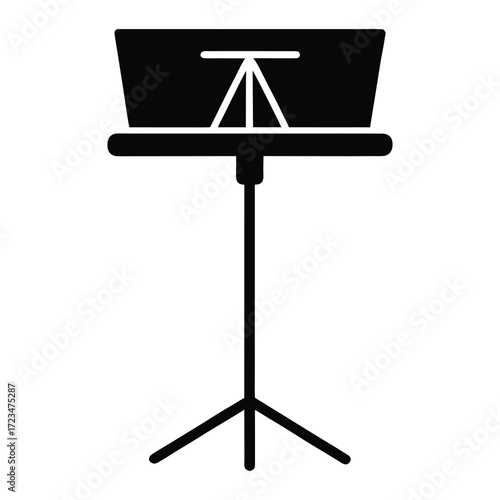 Music Stand Silhouette Icon