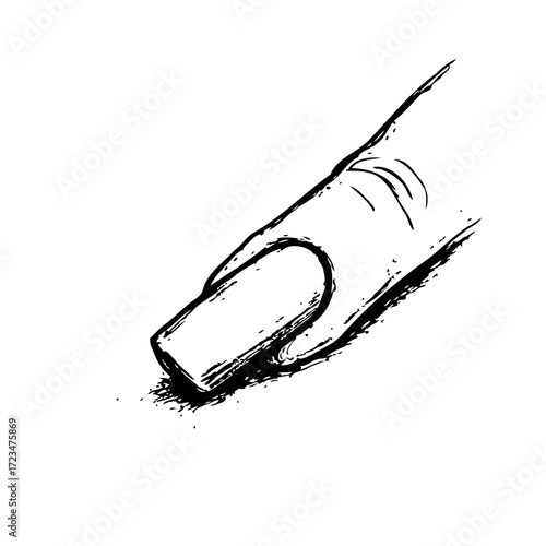 Detailed monochromatic depiction of a human finger showcasing line art style precision and