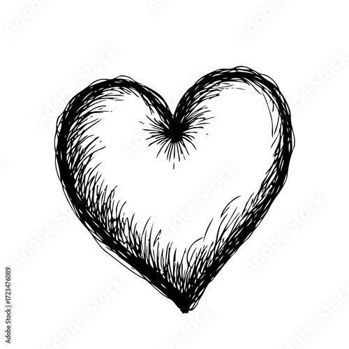 Doodle heart sketch: a symbol of affection drawn freely expresses heartfelt emotions and sentiments