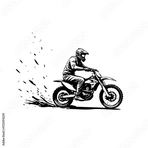 Dynamic depiction of motocross rider navigating a course showcasing the adrenaline rush of