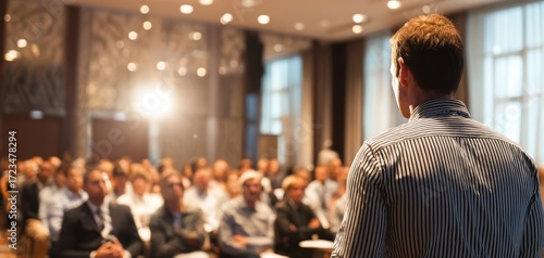 The speaker engaging an attentive audience during a professional conference event.