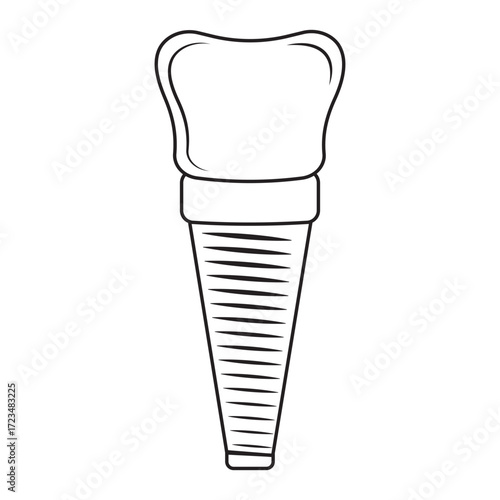 Dental implant, contour. Screw prosthesis, Illustration of dental implantation,orthodontic dental implantation