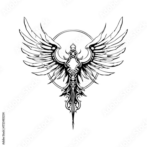 Majestic phoenix illustration with intricate detailing embodying freedom and rebirth against a