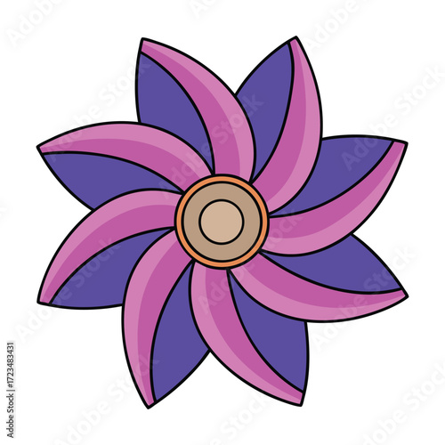 Purple and Pink Abstract Flower Illustration