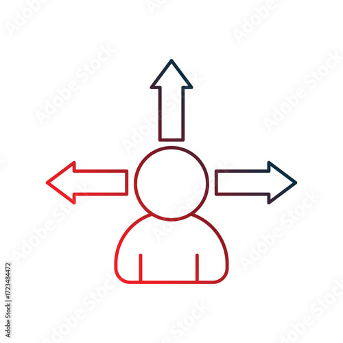 Decisiveness icon with white background vector stock illustration