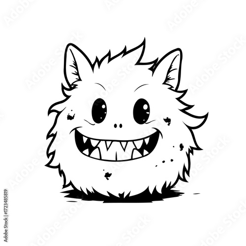 Playful cartoon creature with whimsical charm and delightful spiky details invites children to