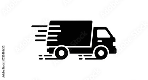 Fast delivery truck, representing efficient shipping and logistics for timely transport and distribution