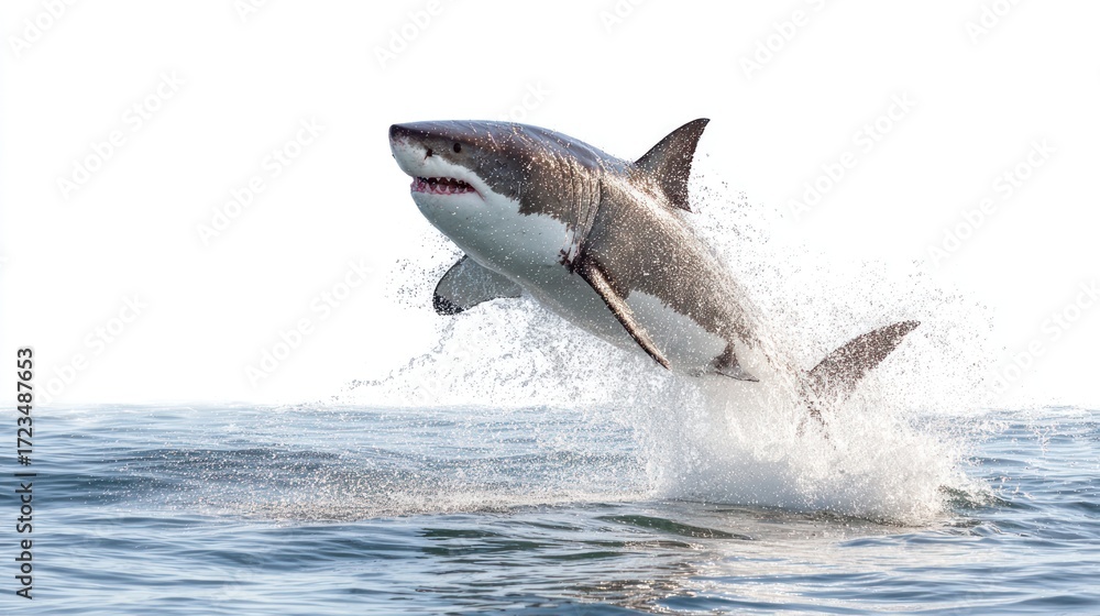 Fototapeta premium Great white shark jumping