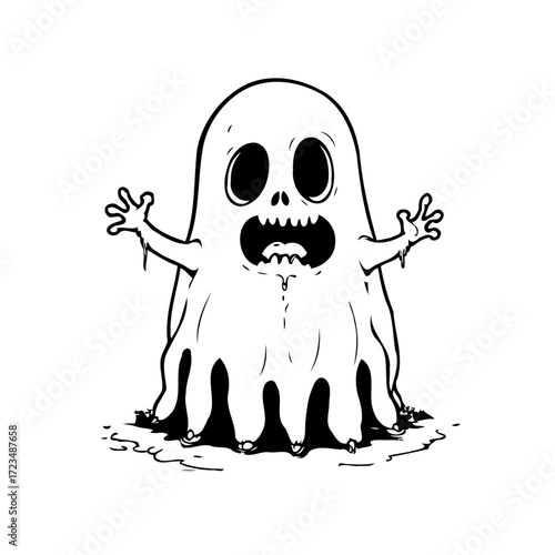 Spooky spectral apparition creating eerie atmosphere with ghastly form and chilling presence