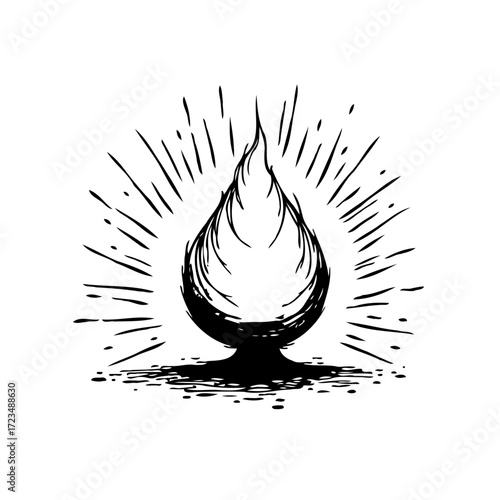 Stylized tear illustration a symbol of emotive expression with bursting line for emphasis or