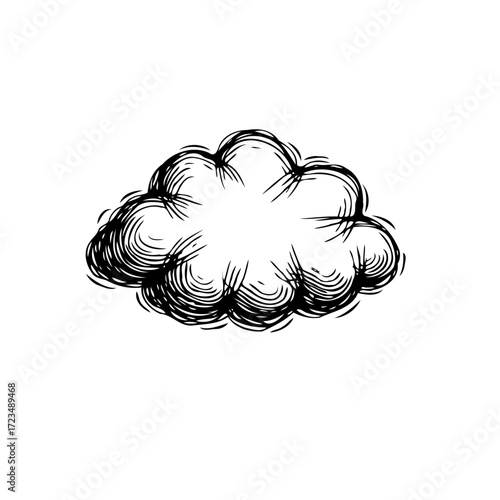 Whimsical cloud sketch evoking dreamy skies and atmospheric artistry a serene touch of nature's