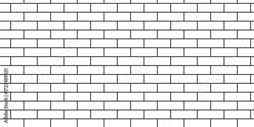 Pavement seamless mosaic stone road concrete wall surface tiles. subway vector block rock white brick wall texture background.	