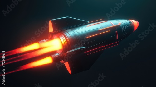 futuristic sci fi style oscillating rocket