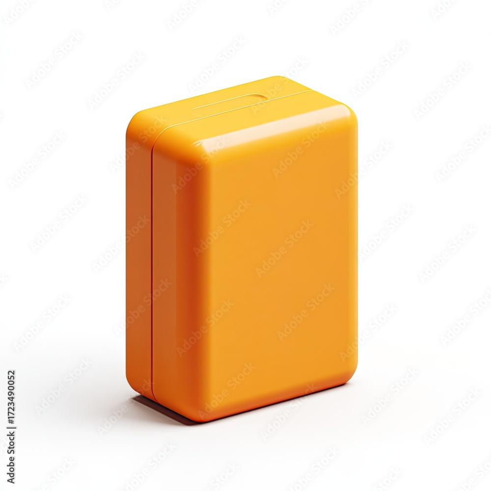 Fototapeta premium Orange rectangular box, glossy finish, simple design