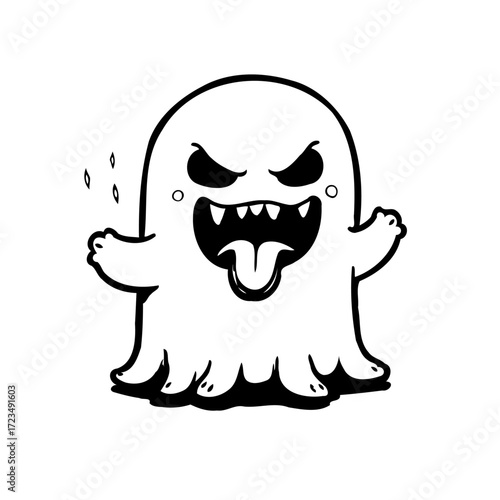 Whimsical spectral figure for spooky season fun a cartoon ghost illustration for festive occasions