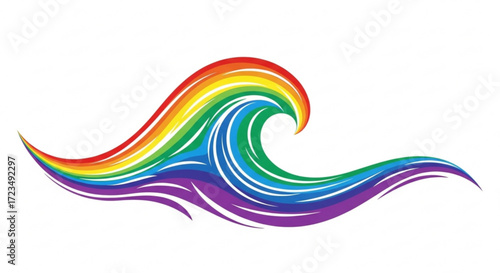 Colorful rainbow wave a vibrant and eyecatching design element, perfect for adding a touch of joy and positivity to any project