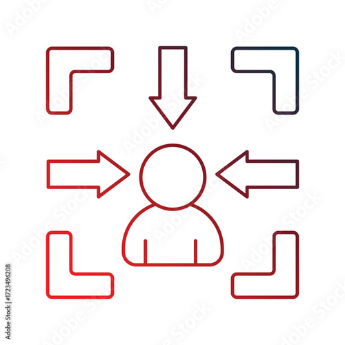 Concentration icon with white background vector stock illustration