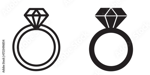 Illustration of a diamond ring isolated on white background